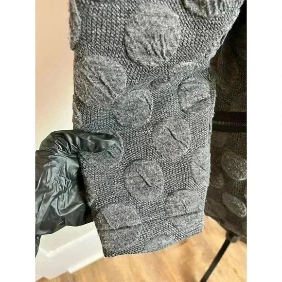 Yushi Polka Dot Art To Wear Full Zip Jacket Gray Pockets Women's Coat Large - Picture 3 of 12